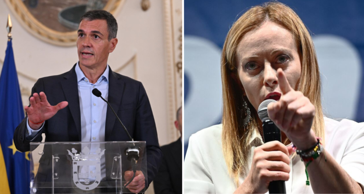 Pedro Sánchez (España) y Giorgia Meloni (Italia)