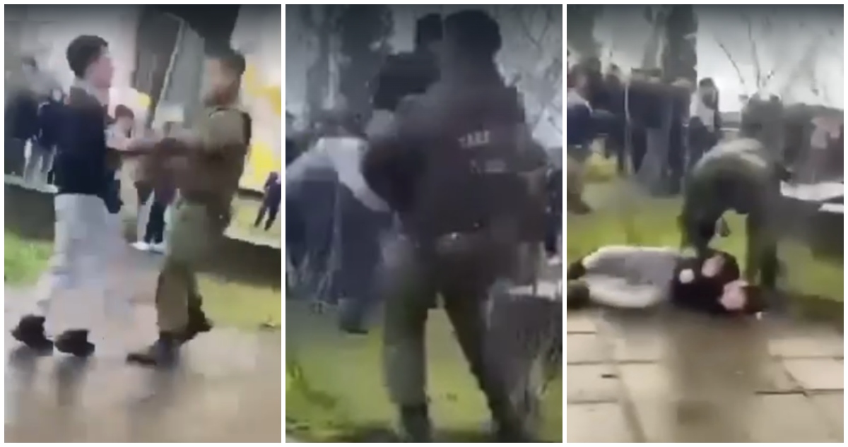 Estudiante reducido por carabinero tras amenazar con destornillador a compañeros en Liceo de Osorno