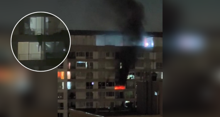 Femicidio frustrado en Santiago: hombre quemó a expareja y después huyó escalando edificio de 17 pisos