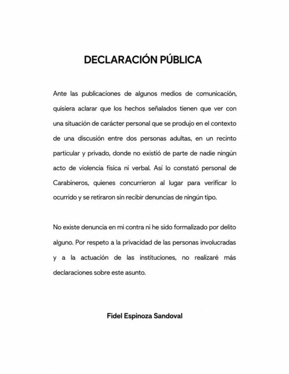 Fidel Espinoza investigación VIF