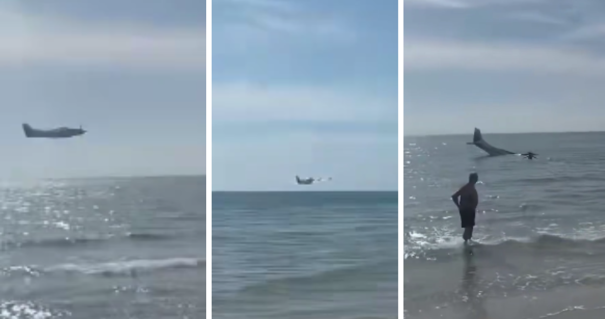 Bañistas captan el momento exacto en que avioneta cae al mar frente a playa de Florida
