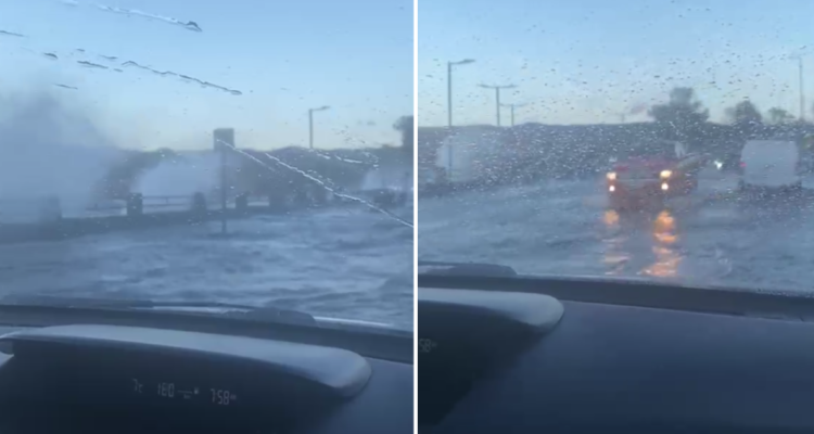 Fuerte oleaje en lago Villarrica inunda parte de avenida Costanera: agua supera los 50 centímetros