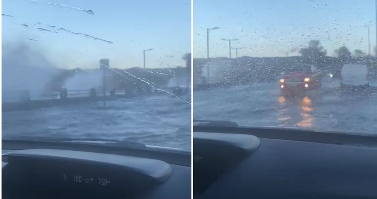 Fuerte oleaje en lago Villarrica inunda parte de avenida Costanera: agua supera los 50 centímetros