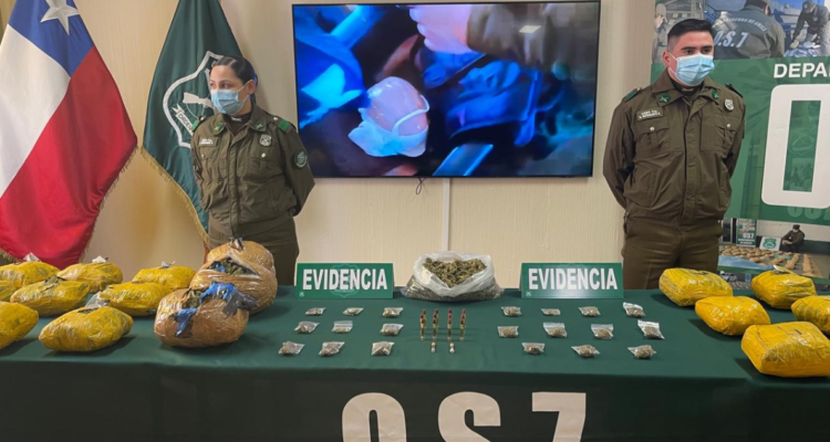 Operativo por tráfico de drogas en La Araucanía deja 7 detenidos e incautan $170 millones en marihuana