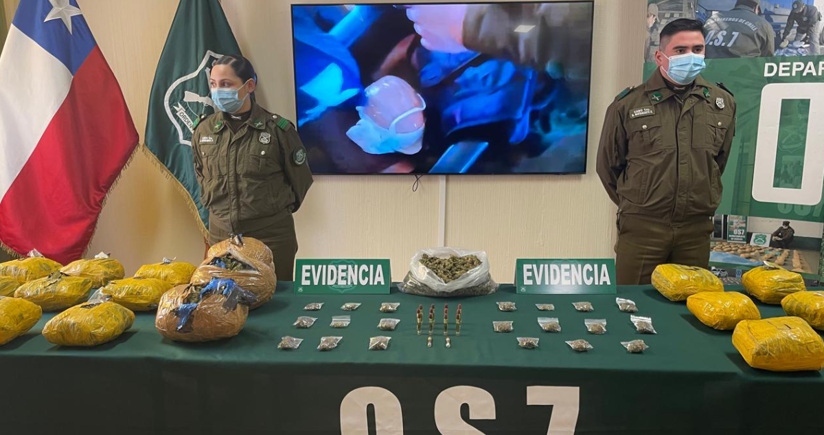 Operativo por tráfico de drogas en La Araucanía deja 7 detenidos e incautan $170 millones en marihuana