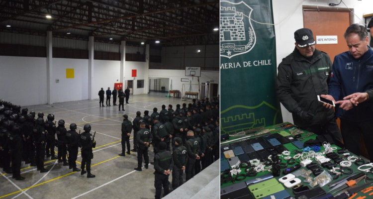Hallan trozos de sierra, 49 celulares y 28 armas blancas en allanamiento a cárcel de Puerto Montt