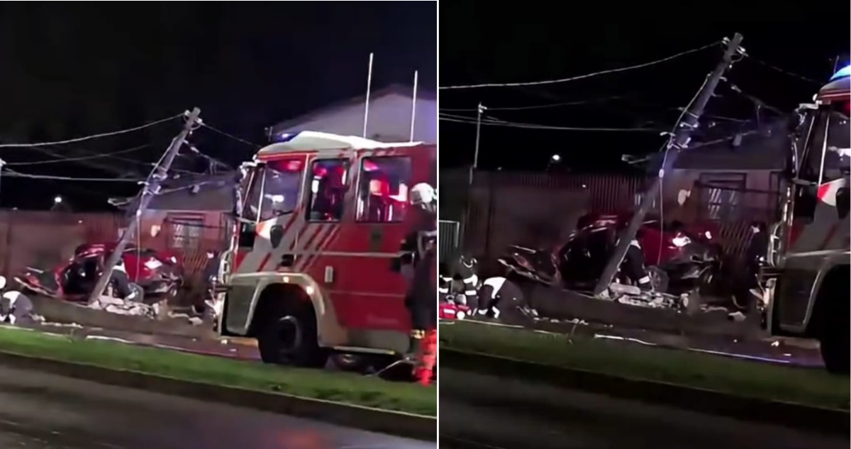 Conductor muere y acompañante queda grave tras violento choque contra poste en Los Ángeles