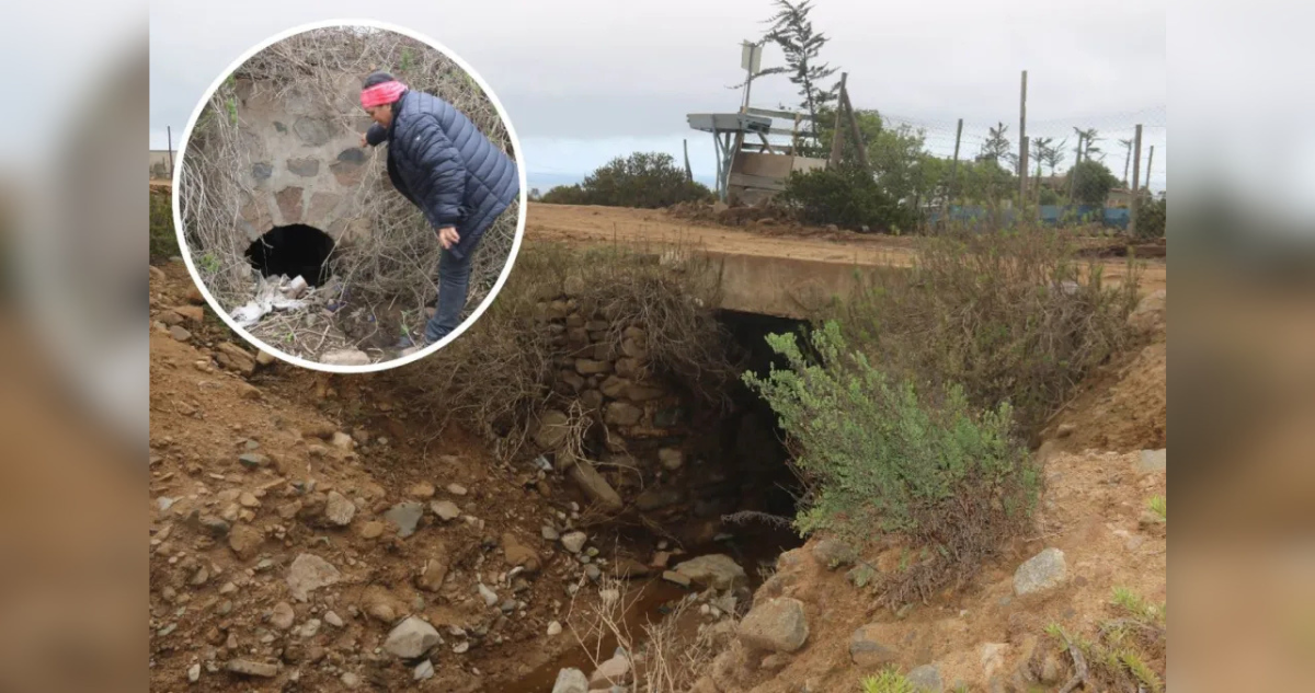 Reportan que puente oculto de 1926 emergió en el norte de La Serena por lluvias y mantuvo conectividad