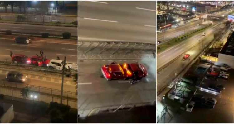 Violenta encerrona en Américo Vespucio en Maipú: delincuentes armados intimidaron a ocupantes de autos