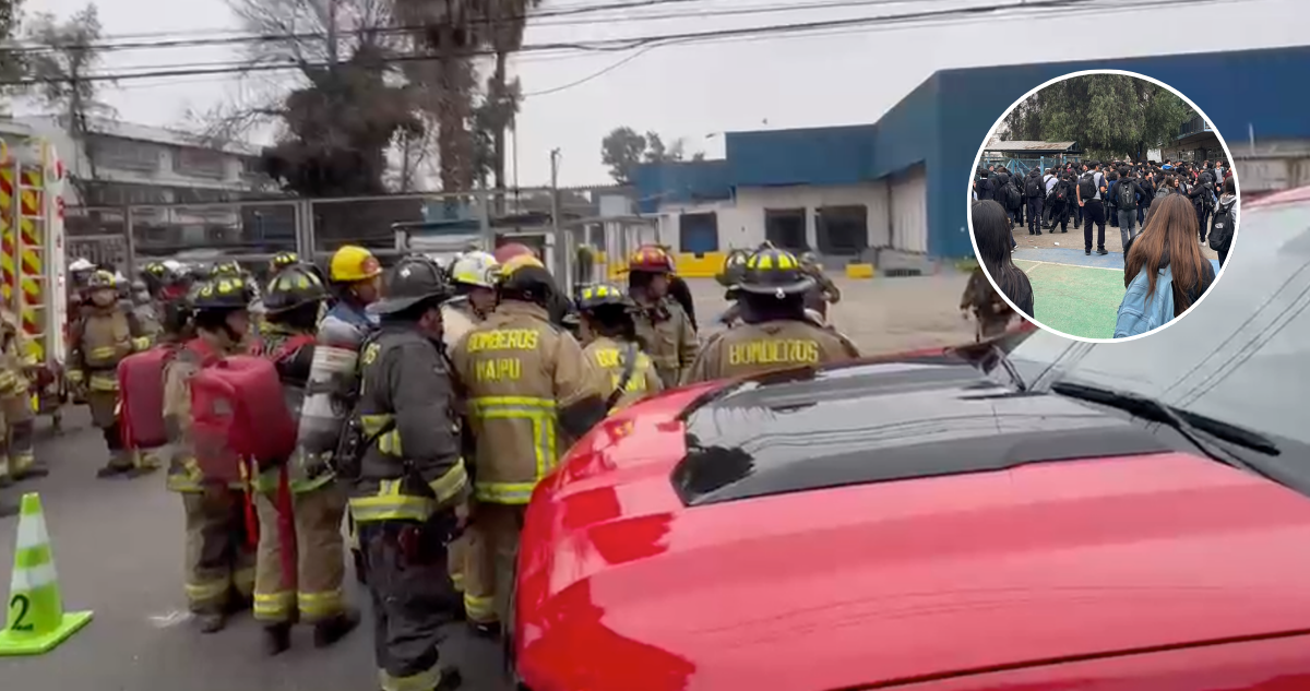 Más de 300 escolares son evacuados en colegio de Maipú por fuga de amoníaco desde un frigorífico