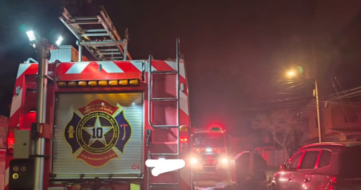Una vivienda destruida y otras dos con daños deja incendio en sector Achupallas de Viña del Mar