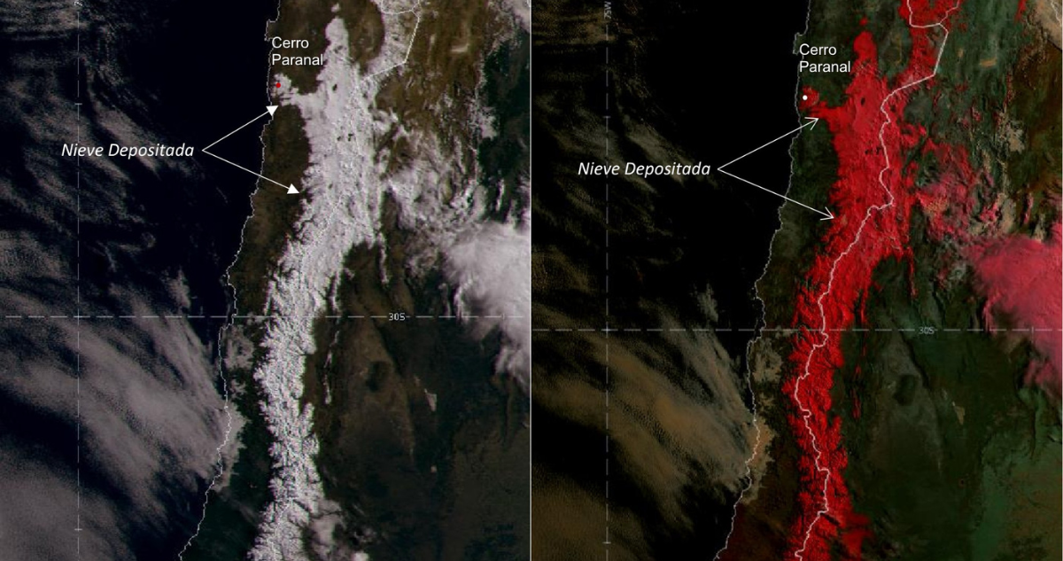 Inédito manto blanco cubre parte del desierto de Atacama: DMC revela imágenes satelitales de la nevada