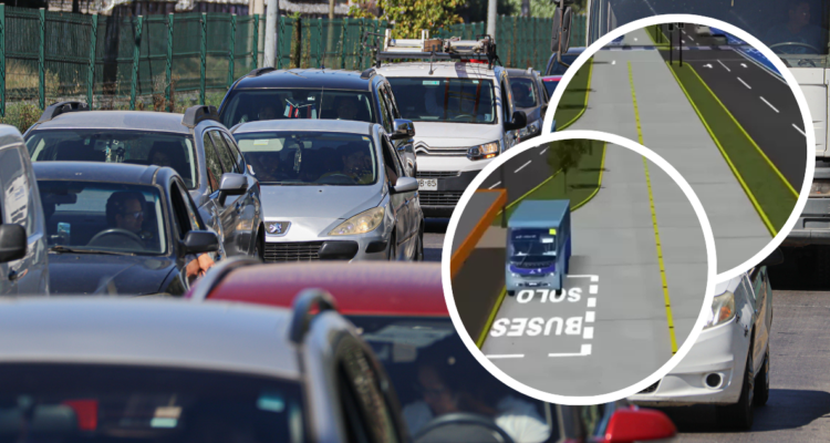 Foto de contexto de congestión vehicular. Y captura de corredores de transporte.