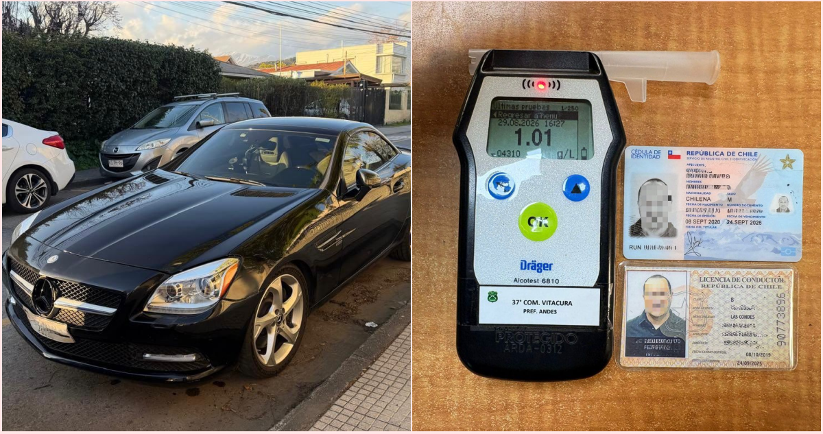 Cartón lleno: conductor es detenido ebrio, a 185 km/h, con licencia falsa y prohibición para manejar