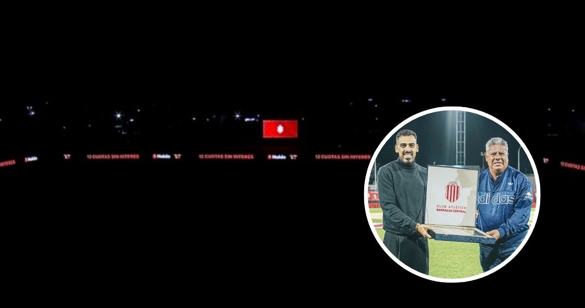 Chiqui Tapia fue homenajeado por su hijo por nuevas luces del estadio de Barracas Central.