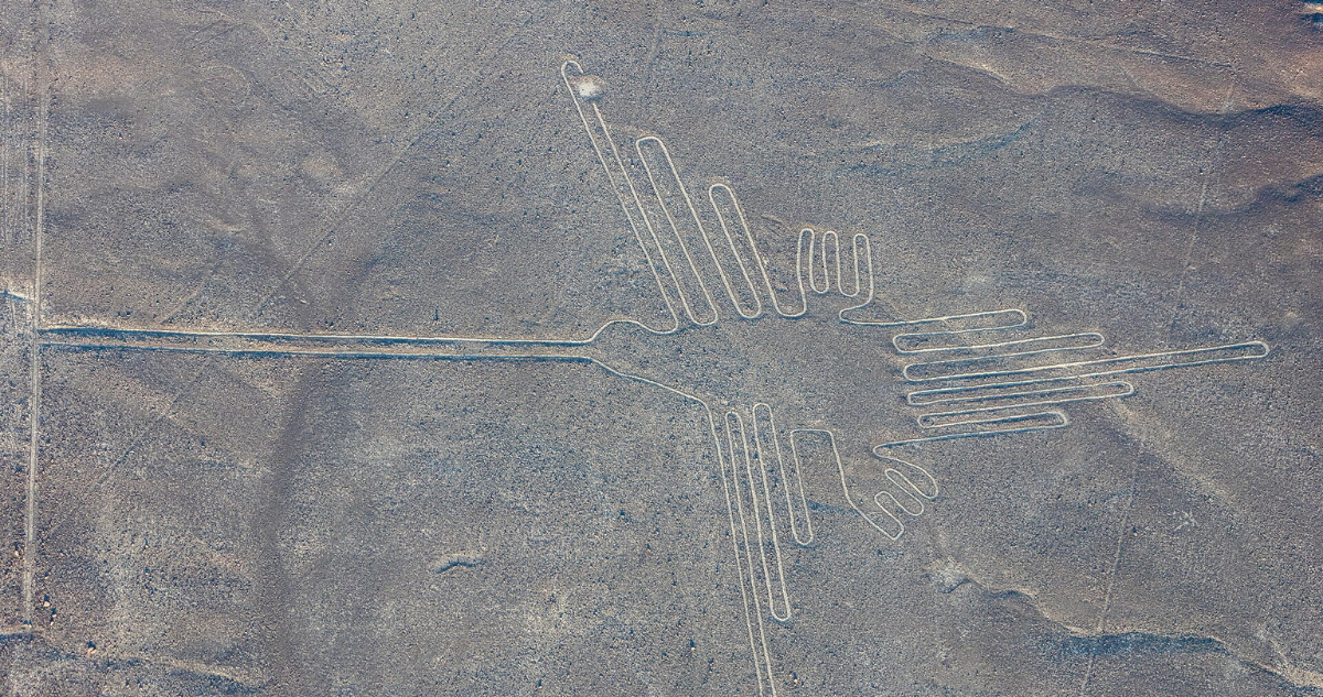 Fotografía aérea de archivo de una de las líneas de Nazca