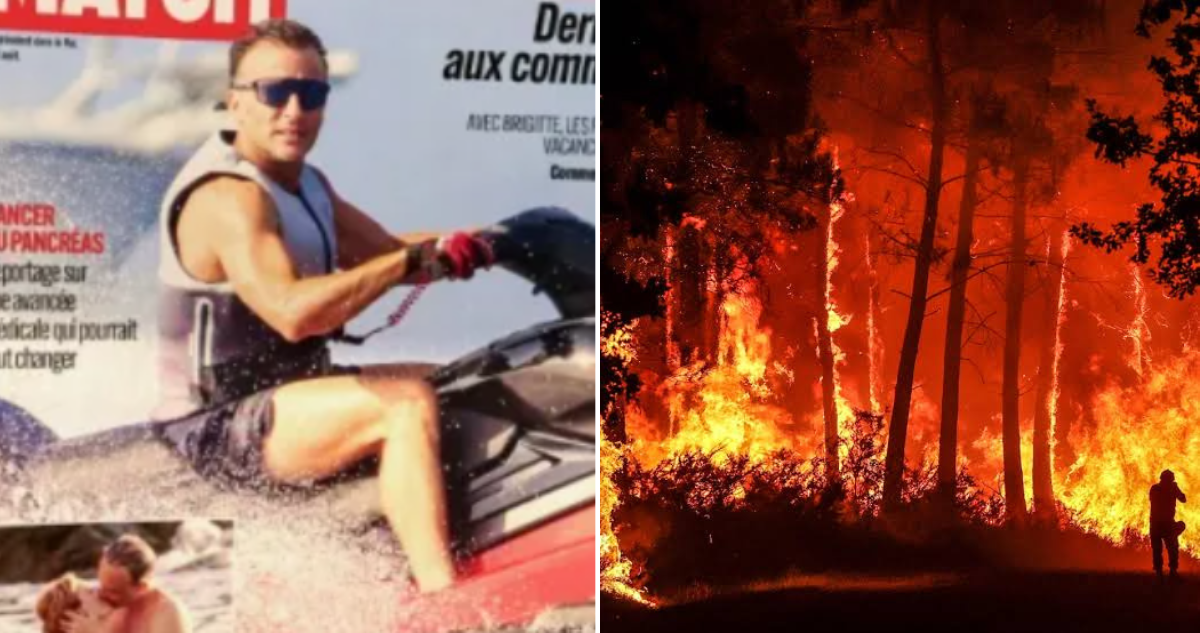 La nueva polémica sobre Macron: criticado por andar en lancha mientras los incendios azotan Francia