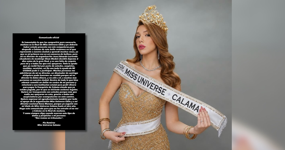 Miss Calama se resta de final de Miss Universo Chile y denuncia a exdirector: Academia la desmiente