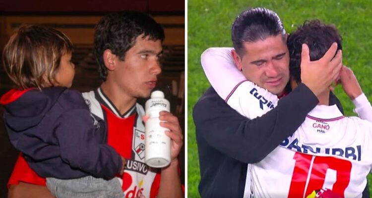 Jonathan Dos Santos y su hijo Agustín fueron rivales en el fútbol de Uruguay.