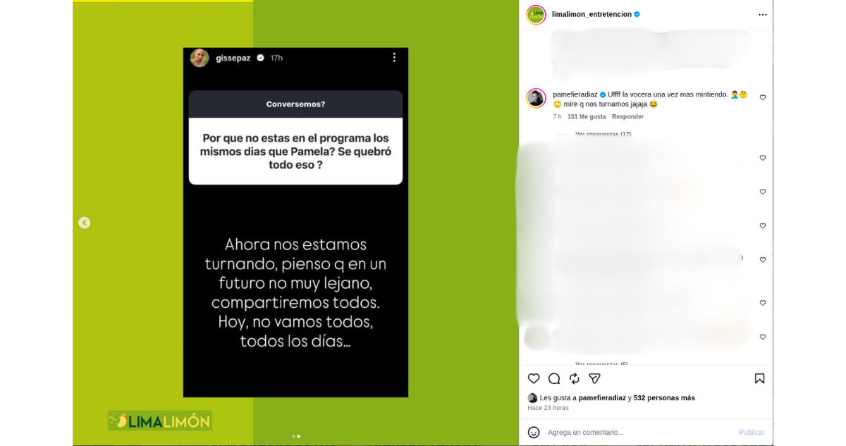 Pamela Díaz y Gisella Gallardo en Instagram