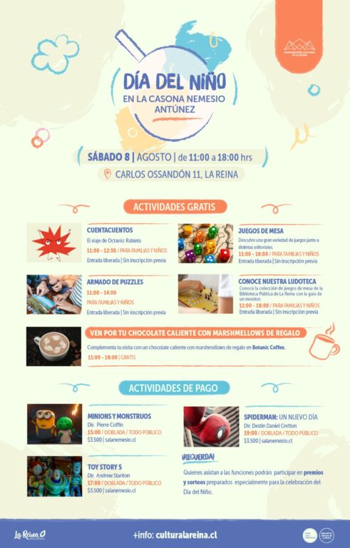 Entretenidos y gratuitos: revisa panoramas para celebrar el Día del Niño 2026 en Santiago