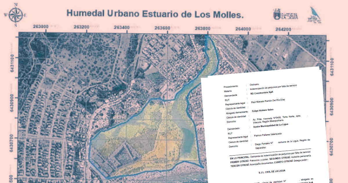 Demanda con mapa detrás.