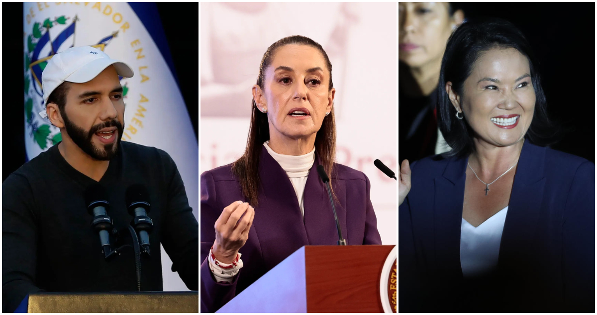 Nayib Bukele, Claudia Sheinbaum y Keiko Fujimori | EFE