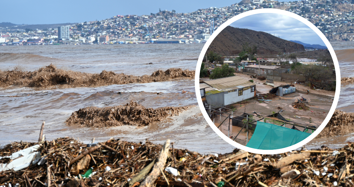 Playa de La Serena tras paso del sistema frontal. Y foto de localidad de El Islón.