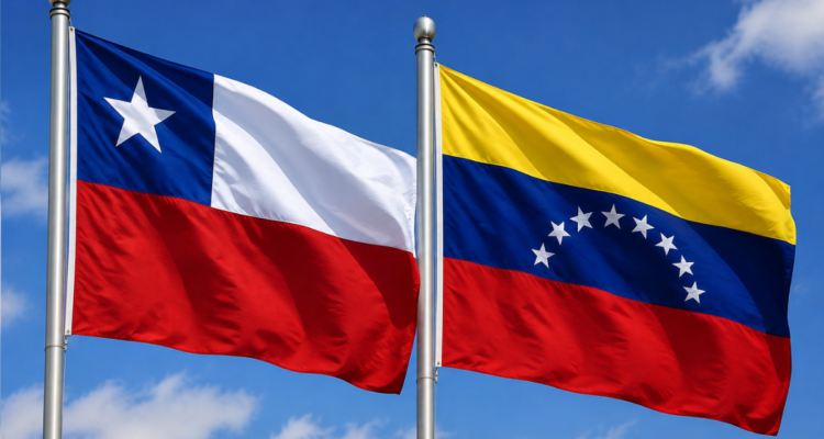 Bandera de Chile y Venezuela
