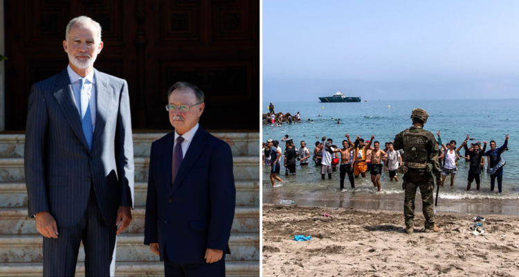 Rey de España (izquierda) podría ir a Ceuta