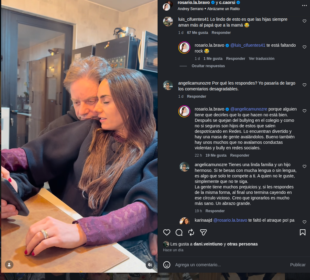 Rosario Bravo quiso parar "bullying" y responde a varios comentarios en video con pareja 28 años mayor