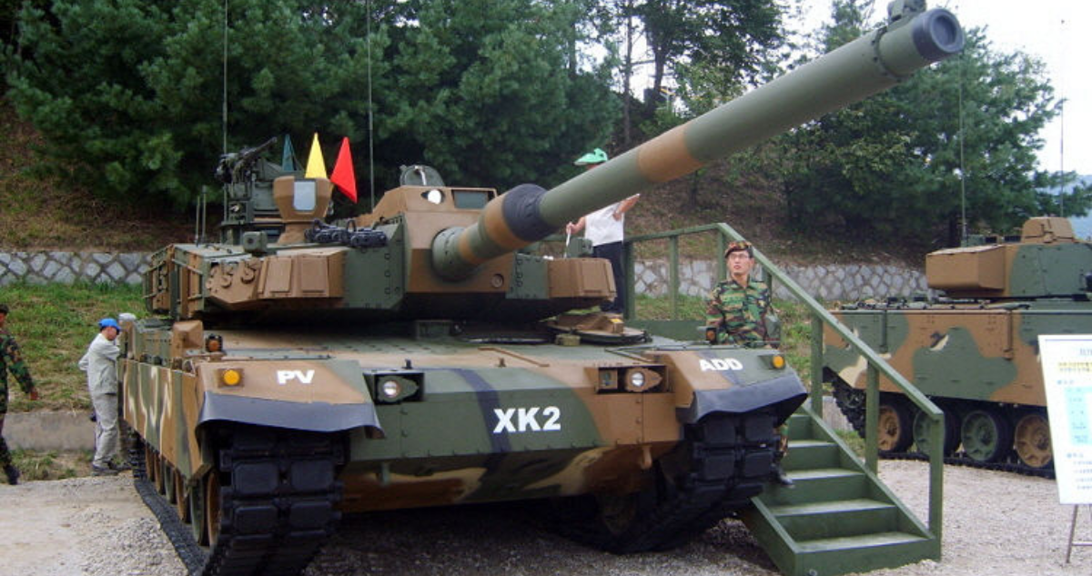 Un vehículo blindado K2 Black Panther del Ejército de la República de Corea