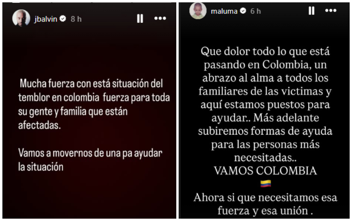 De Shakira a Juanes y J Balvin: artistas colombianos abogan por ayuda tras terremoto 7,4