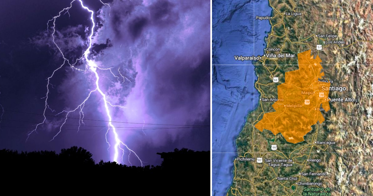 tormenta eléctrica Santiago