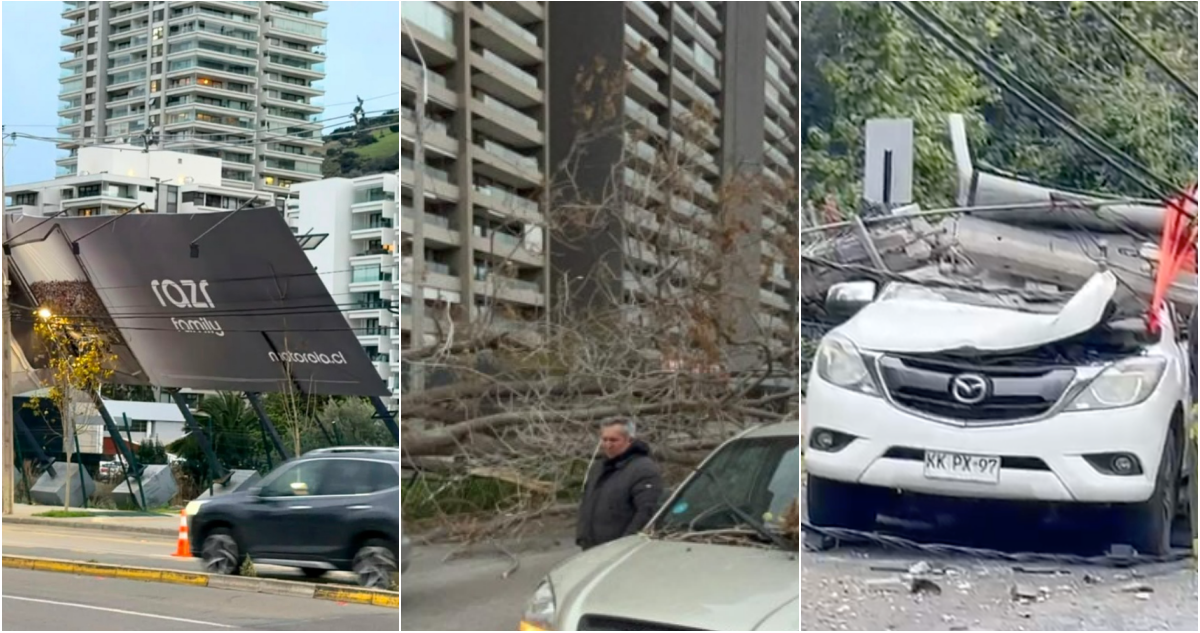Viento cálido genera cortes de luz y caída de una gigantografía, postes y árboles en la RM