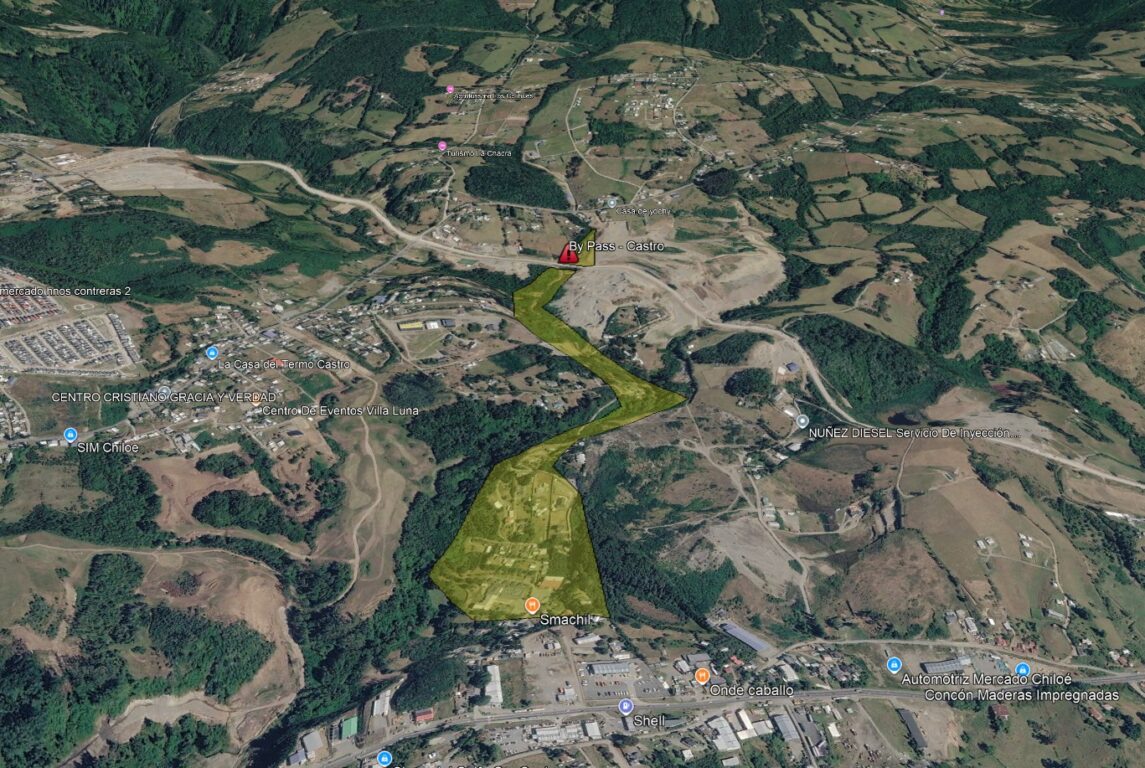 Detectan que particular intervino cauce y erosionó zona de bypass en Castro: declaran Alerta Amarilla