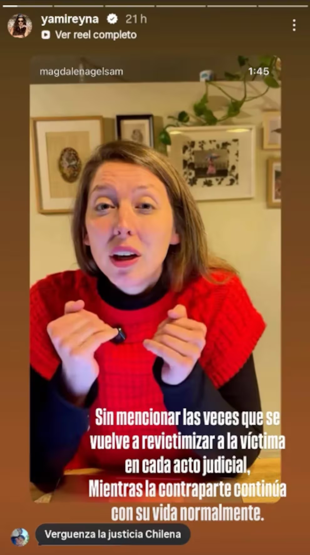 "Siguen su vida normalmente": El descargo de Yamila Reyna contra la justicia y acusados de VIF