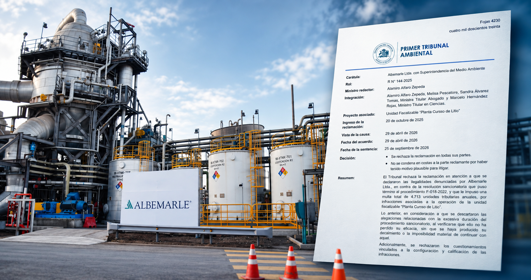 Litio en Salar de Atacama: Albemarle pierde reclamación por sobreextracción y recibe millonaria multa