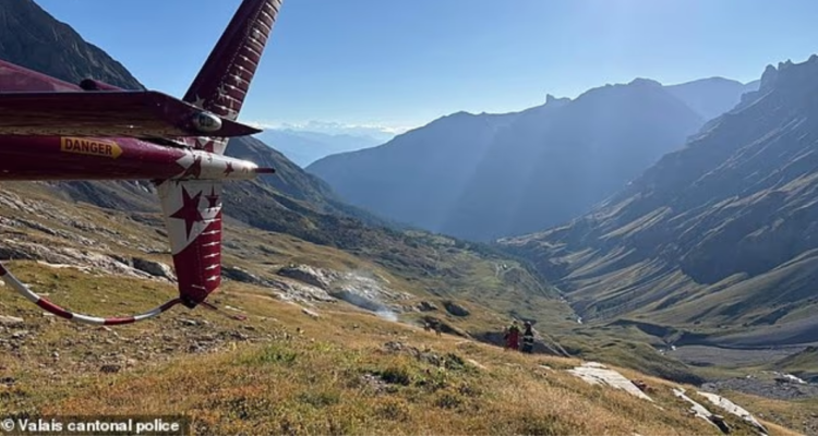 Foto del accidente del millonario empresario  Owain Davies en los Alpes suizos