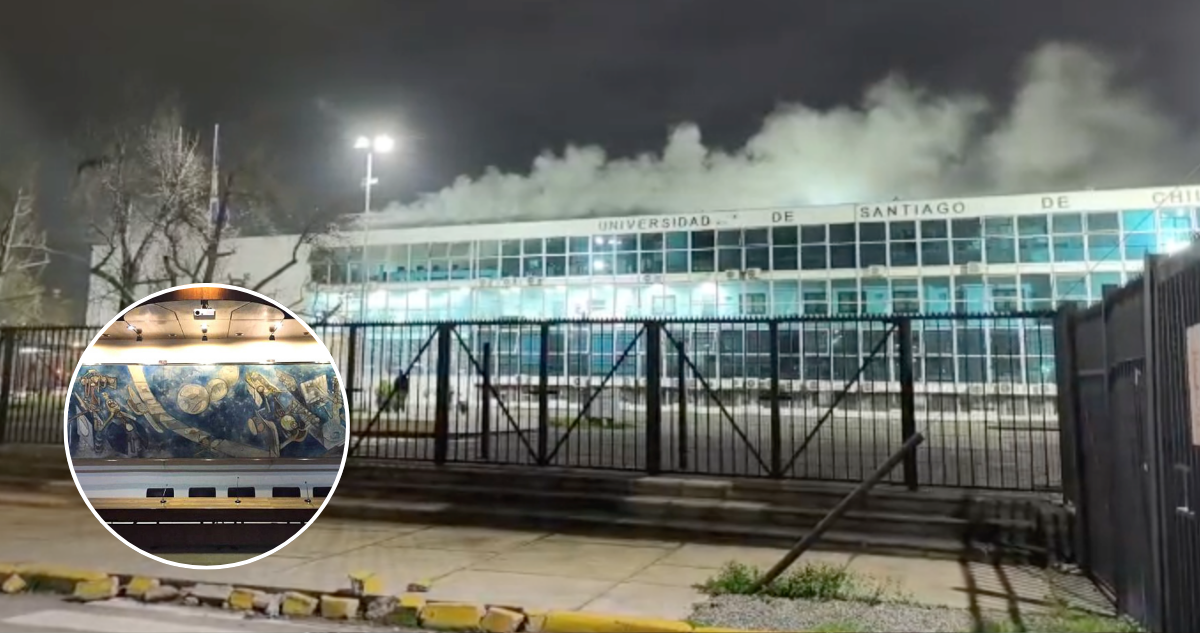 Controlan amago de incendio en Salón de Honor de la Usach que alberga obra de Roberto Matta