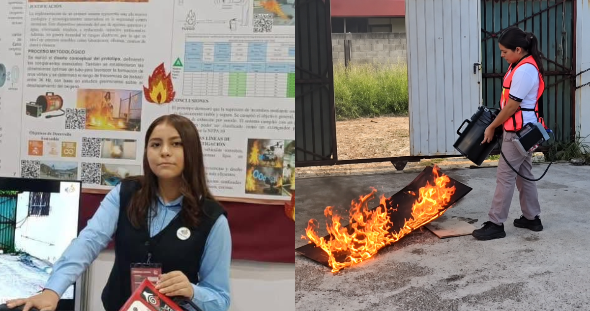 Mexicana logró apagar el fuego con sonido