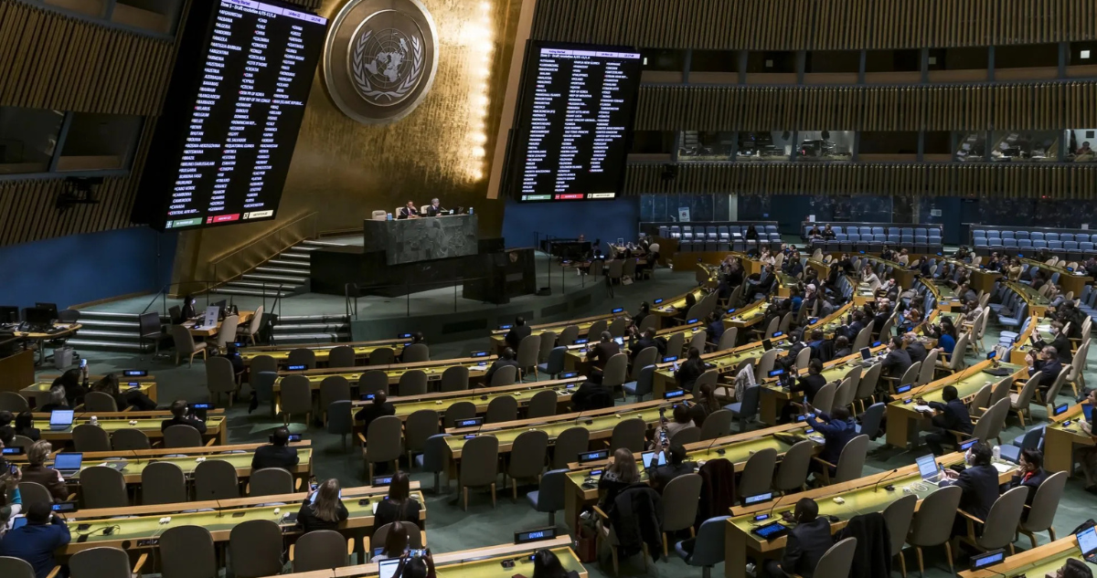 Imagen de archivo de una votación en la Asamblea General de la ONU