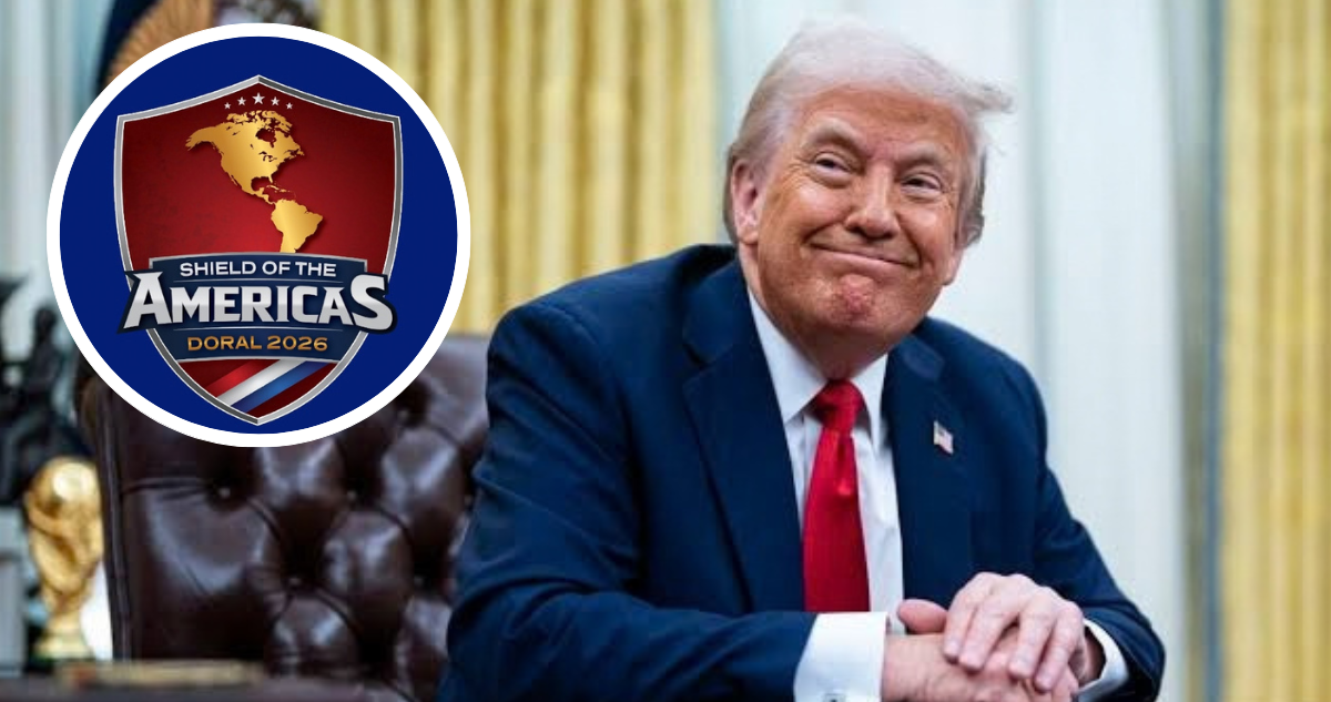Presidente de Estados Unidos, Donald Trump. Escudo de las Américas.