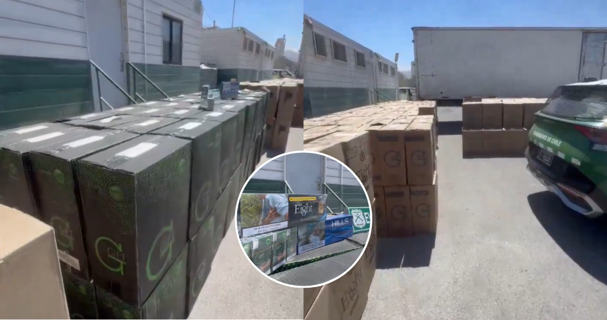 Incautan más de $800 millones en cigarrillos de contrabando tras control carretero en Antofagasta