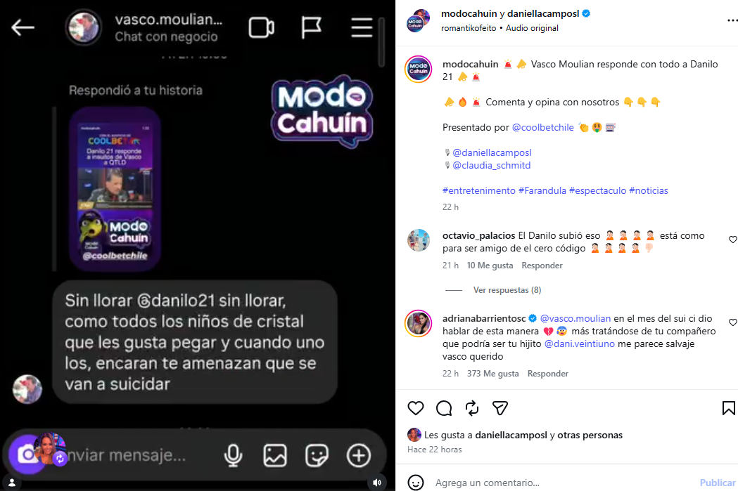 Vasco Moulian y comentario de Adriana Barrientos