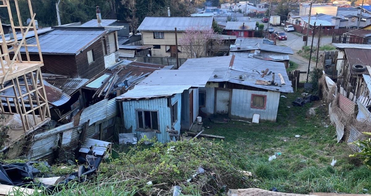 Casas afectadas por contaminación de aguas servidas de Panguipulli