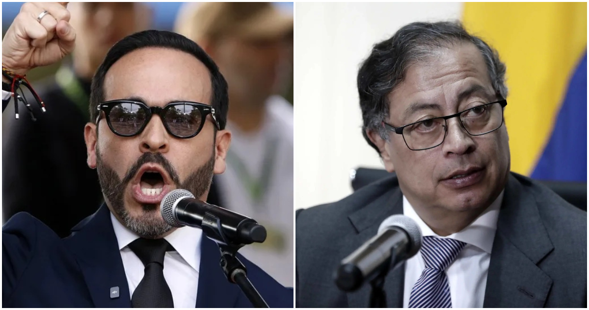 El presidente de Colombia, Abelardo de la Espriella (i) y el exmandatario Gustavo Petro (d)
