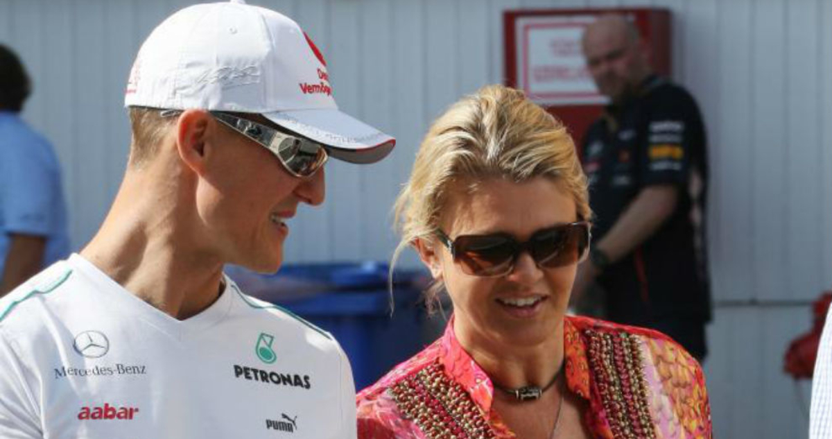 Corinna Schumacher y Michael Schumacher foto de archivo