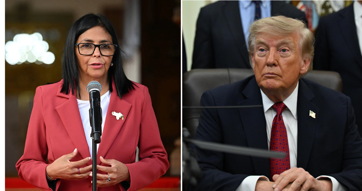 Delcy Rodríguez y Donald Trump