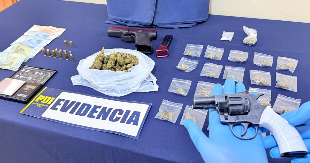 Detienen a joven que vendía drogas a estudiantes en La Ligua: tenía marihuana y cocaína en su poder